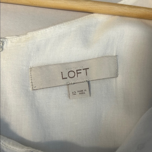 Loft Sleeveless Embroidered Linen Cotton Dress - Picture 5 of 11